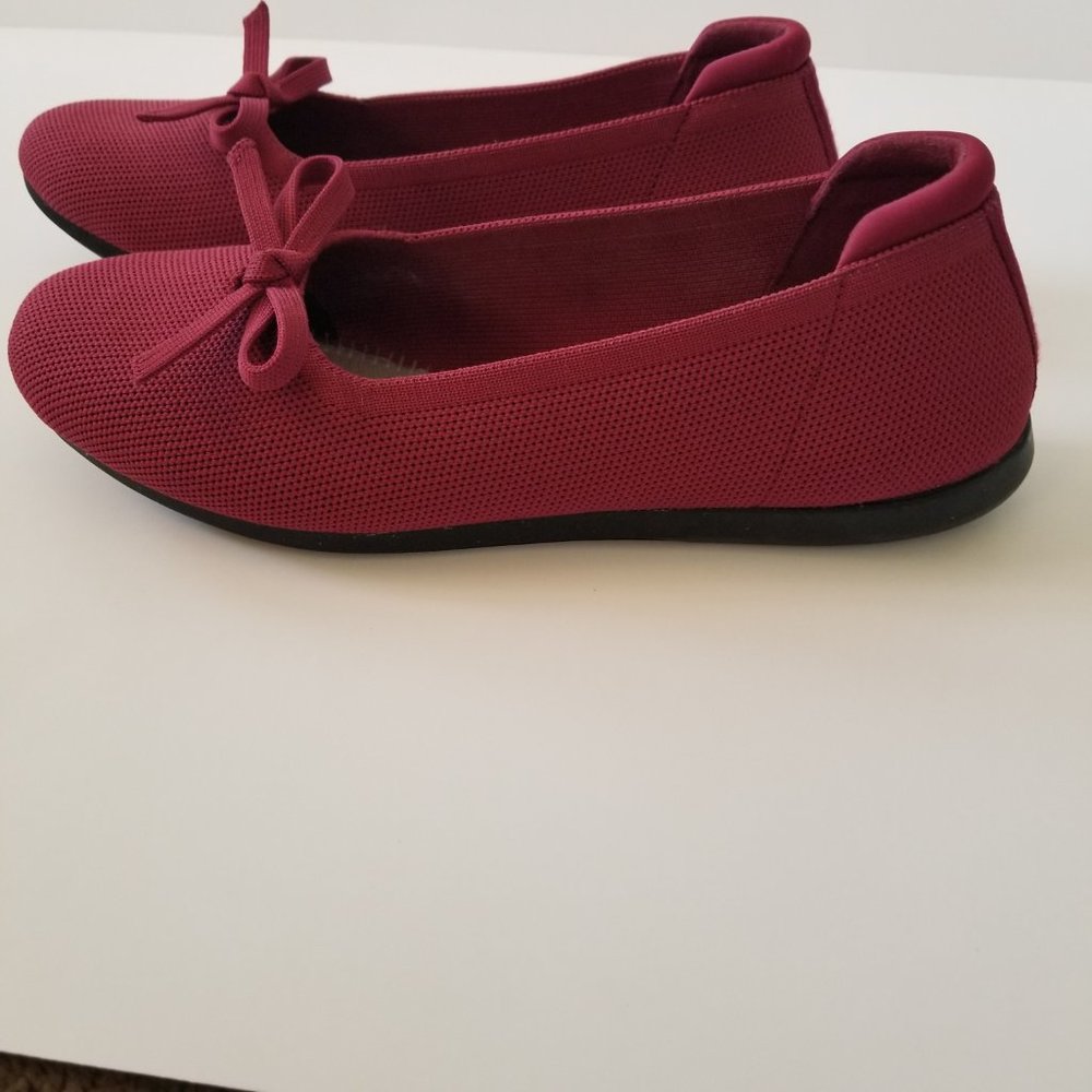Clarks Carly Hope Burgundy Knit Ballet Flat (size 8.5) - Picture 5 of 10